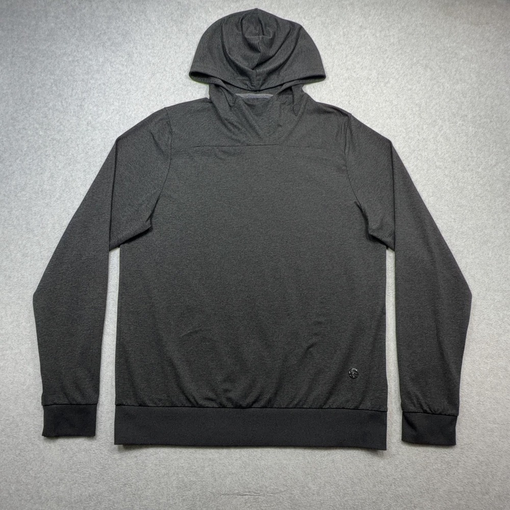 LL Bean Venturesoft Performance Hoodie Mens Medium Gray Lightweight Scuba Hood